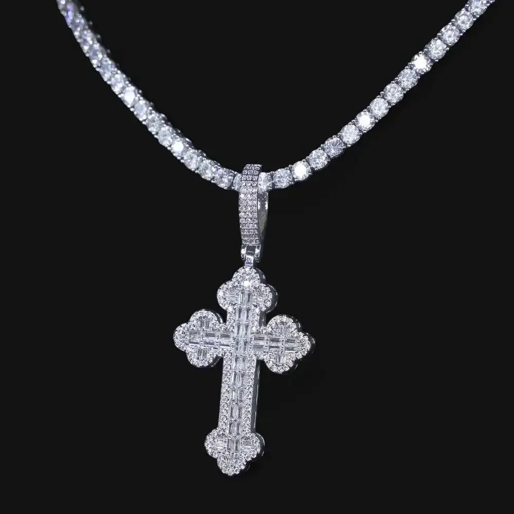 Tennis Cross Pendant With 5 Mm 18inch